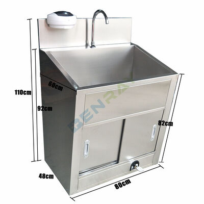 Stainless Steel foot pedal faucet Wash Sink for one Person